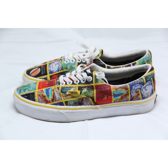 Vans Old Skool National Geographic Shoes Women 8.5 Men 7 All Over Print Magazine - Picture 3 of 7